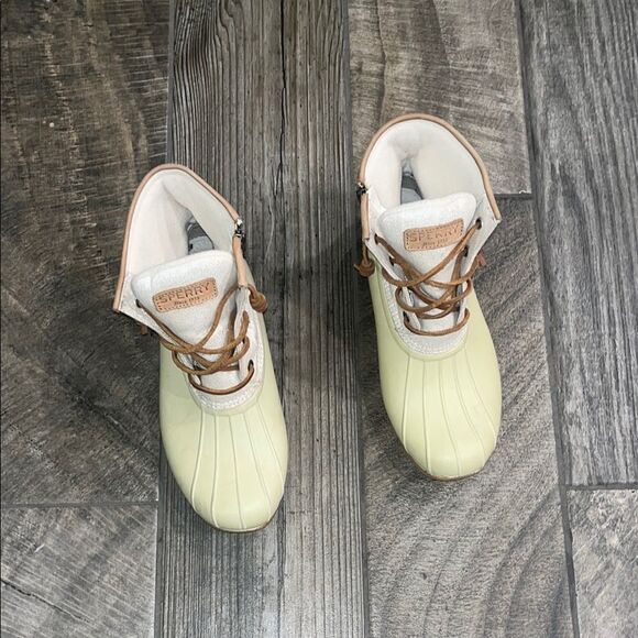 Sperry Top-sider Cream and Tan Rain Boots with Rubber Sole - Picture 2 of 4